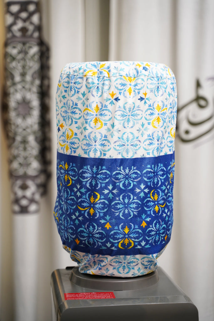 Blue Yellow Water Color Moroccan Tiles Ramadan Cover For Water Dispenser satra