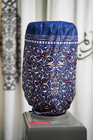 Dark Blue Floral Islamic Ornaments Ramadan Cover For Water Dispenser satra