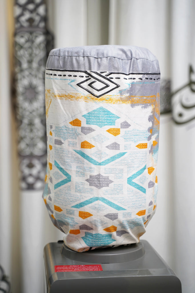 Turquoise Sketched Mosque Ramadan Cover For Water Dispenser satra