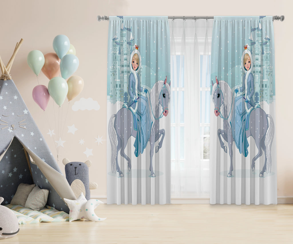 Horse Snow Kids Curtains satra