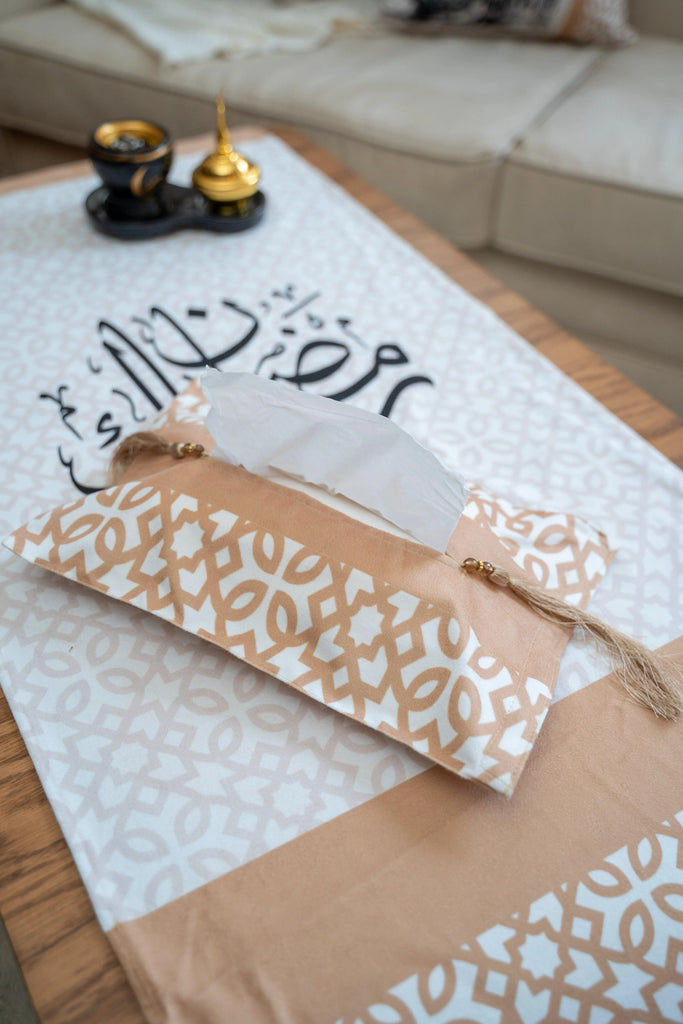 Black Classic Sketch Lantern Ramadan Tissue Cover - stara