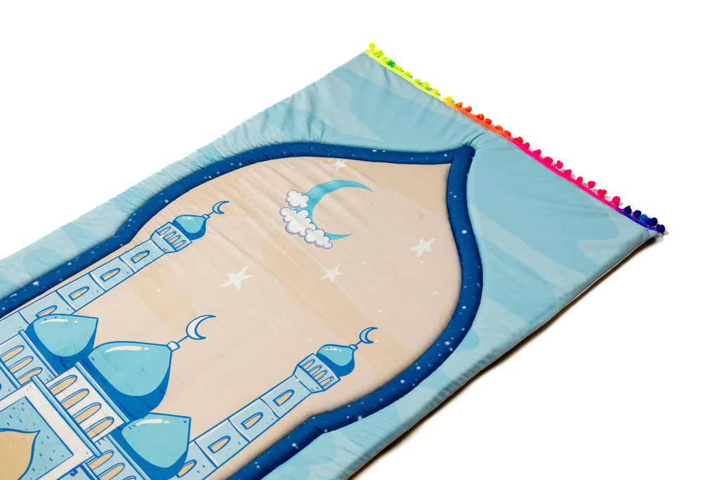 Cloudy Mosque Kids Prayer Mat satra