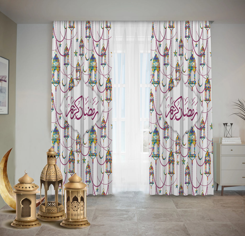 Mosaic  Colorful Lantern Curtains Ramdan satra