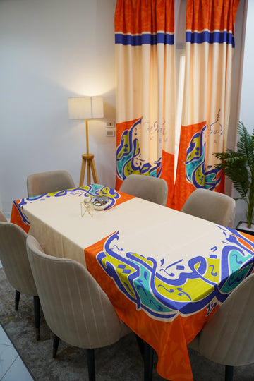 Orange Abstract Ramadan Tablecloth satra