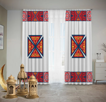 Red  Khayamiya Curtains Ramdan satra