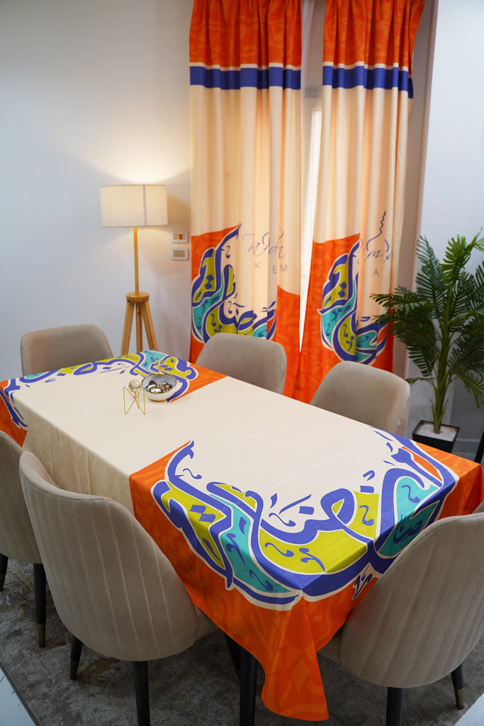 Orange Abstract Ramadan Tablecloth satra