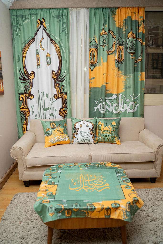 Green Drawn Ramadan Tablecloth satra