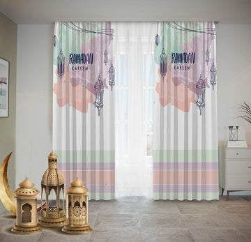 Water Color Splater Curtains Ramdan satra