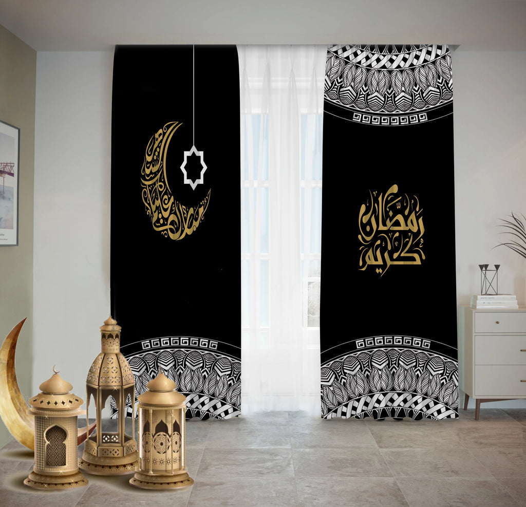 Black Mandelar Curtains Ramdan satra