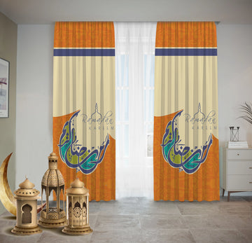 Orange Abstract Ramadan Curtains Ramdan satra