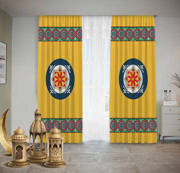 Yellow Khayamiya Curtains Ramdan satra