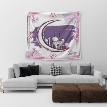 Purple Sketched Mosque Tapestry satra