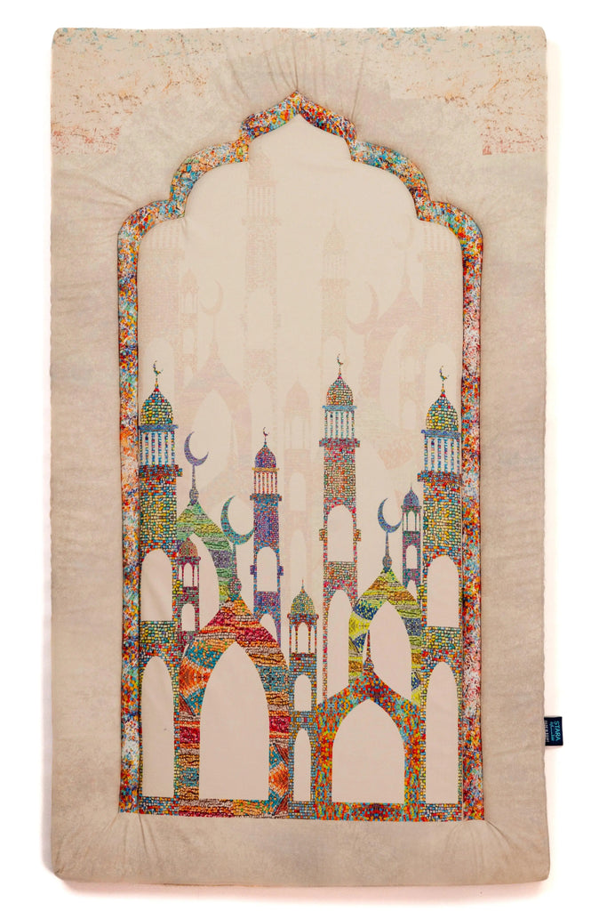 Mosaic Mosque Premium Prayer Mat - stara