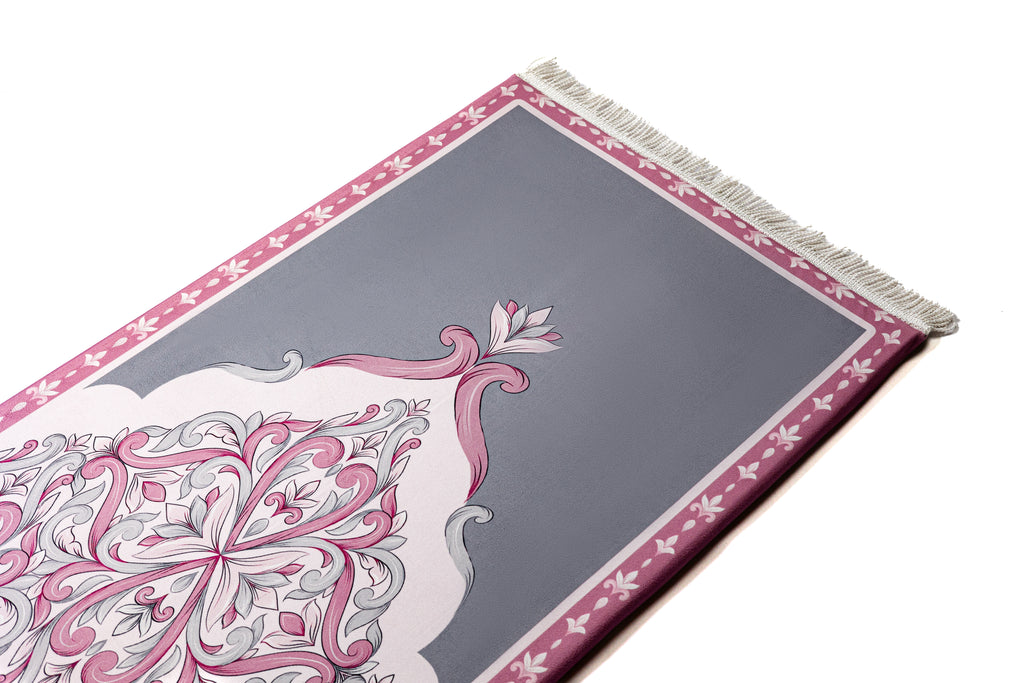 Gray Pink Flora Seamless Original Prayer Mat satra