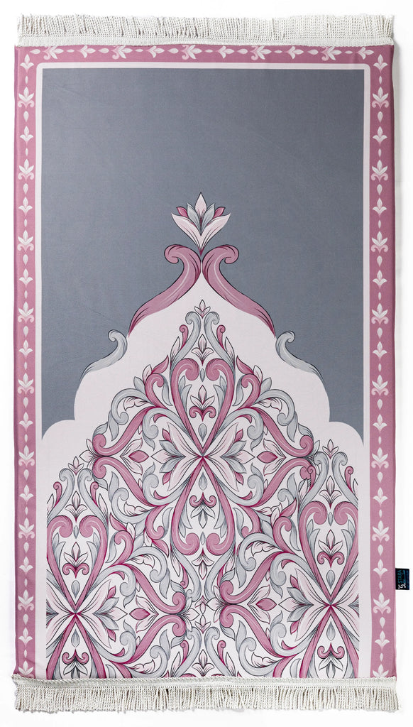 Gray Pink Flora Seamless Original Prayer Mat satra