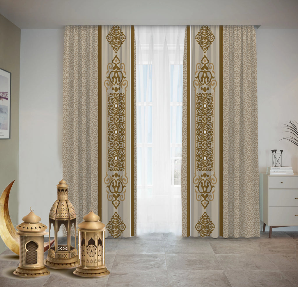 Classic Brown Ramadan  Curtains Ramdan satra