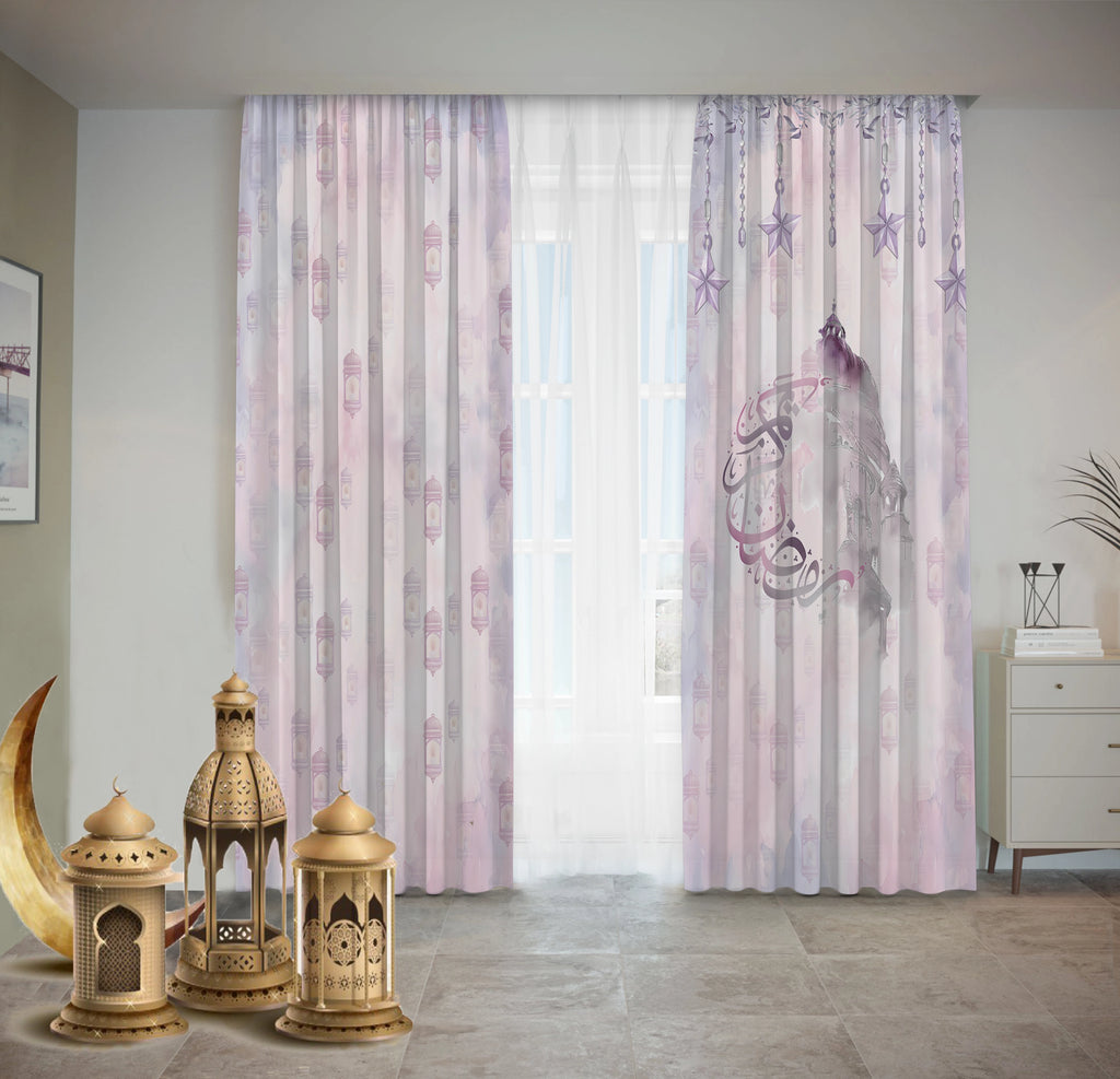 Mauve Crescent Moon Curtains Ramdan satra