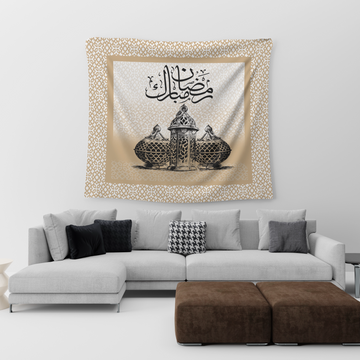 Black Classic Sketch Lantern Tapestry satra