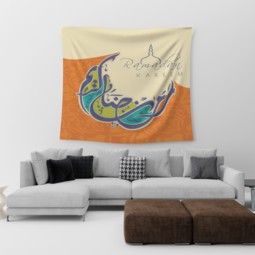 Orange Abstract Ramadan Tapestry satra