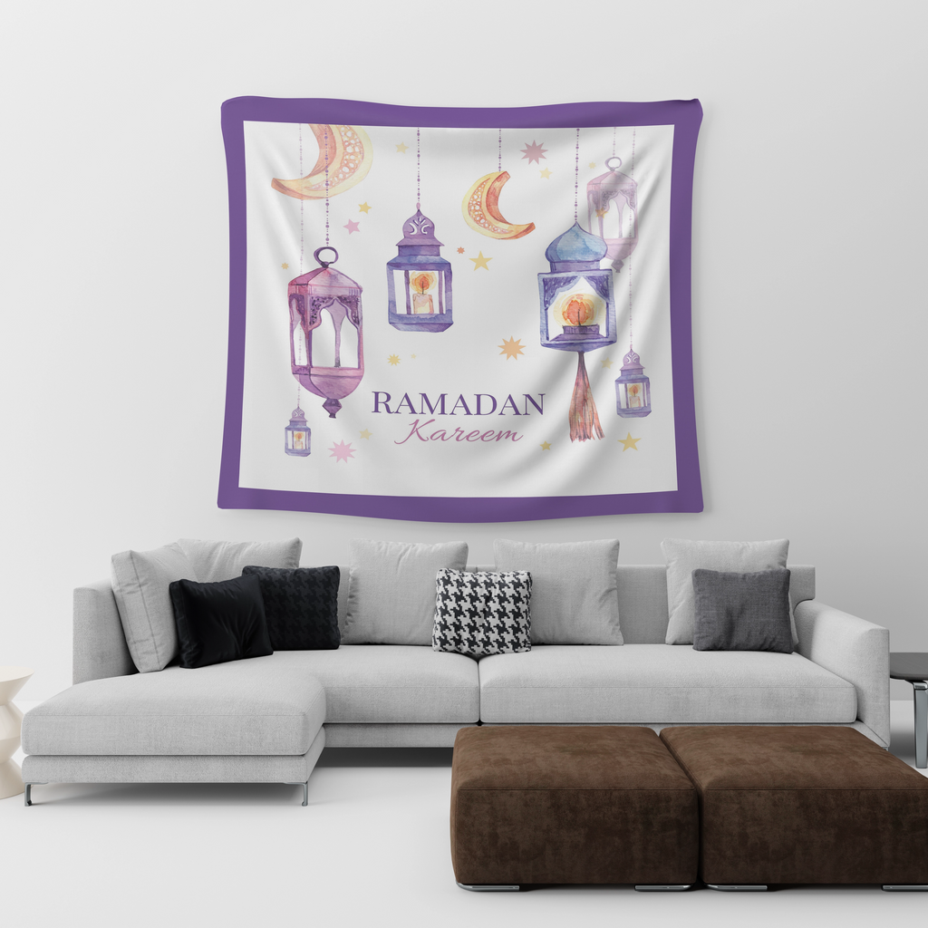 Mauve  Water Color Lantern Tapestry satra