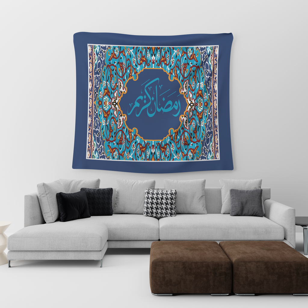 Dark Blue  Turkish Ornaments Tapestry satra